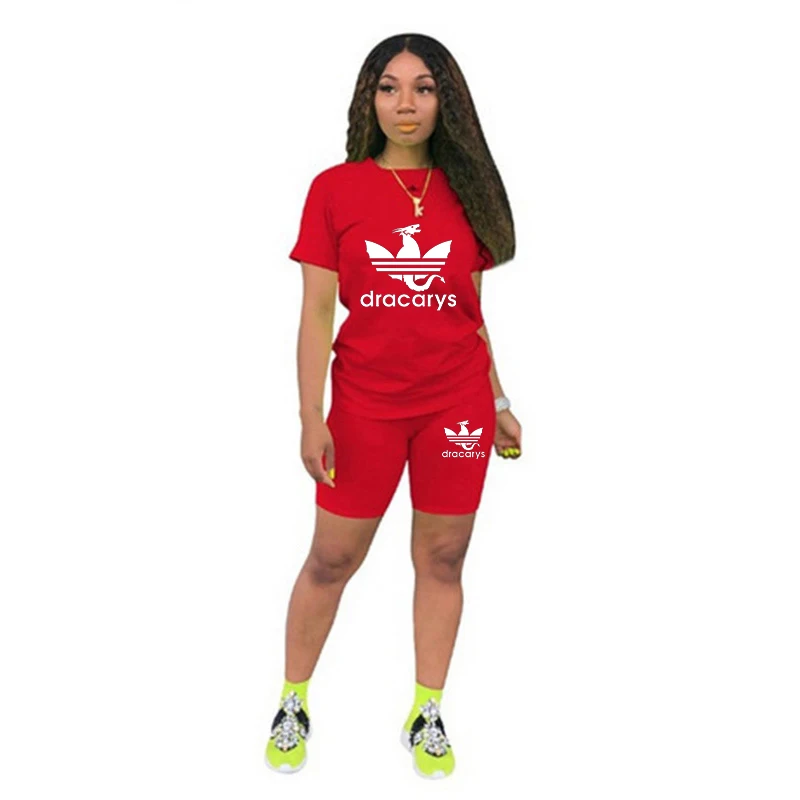 Jogging Short Sets for Women 2 Pieces Sports Outfit Legging 2024 T-Shirts Suit Casual Daily Summer Women\'s Tracksuit Matching