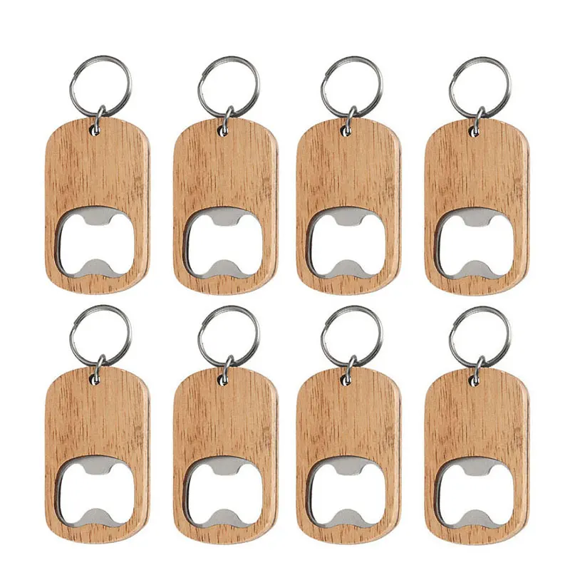 

20Pcs Wooden Bottle Opener Key Chain Wood Unique Creative Gift Can Opener Kitchen Tool Wood Unique Creative Gift