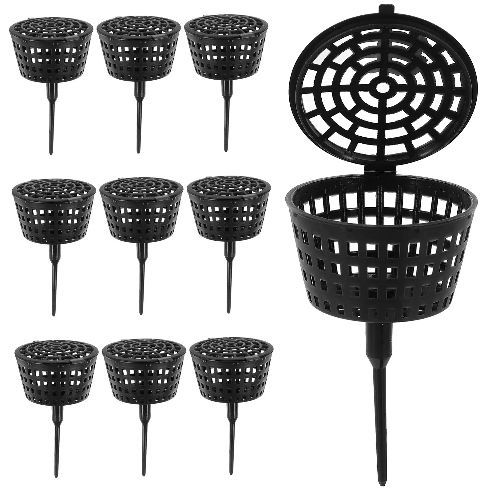 10pcs Box Plastic Garden Nutrition Cup Baskets Containers chid Spikes Bonsai Manure Gardening Accessory Soil Insert