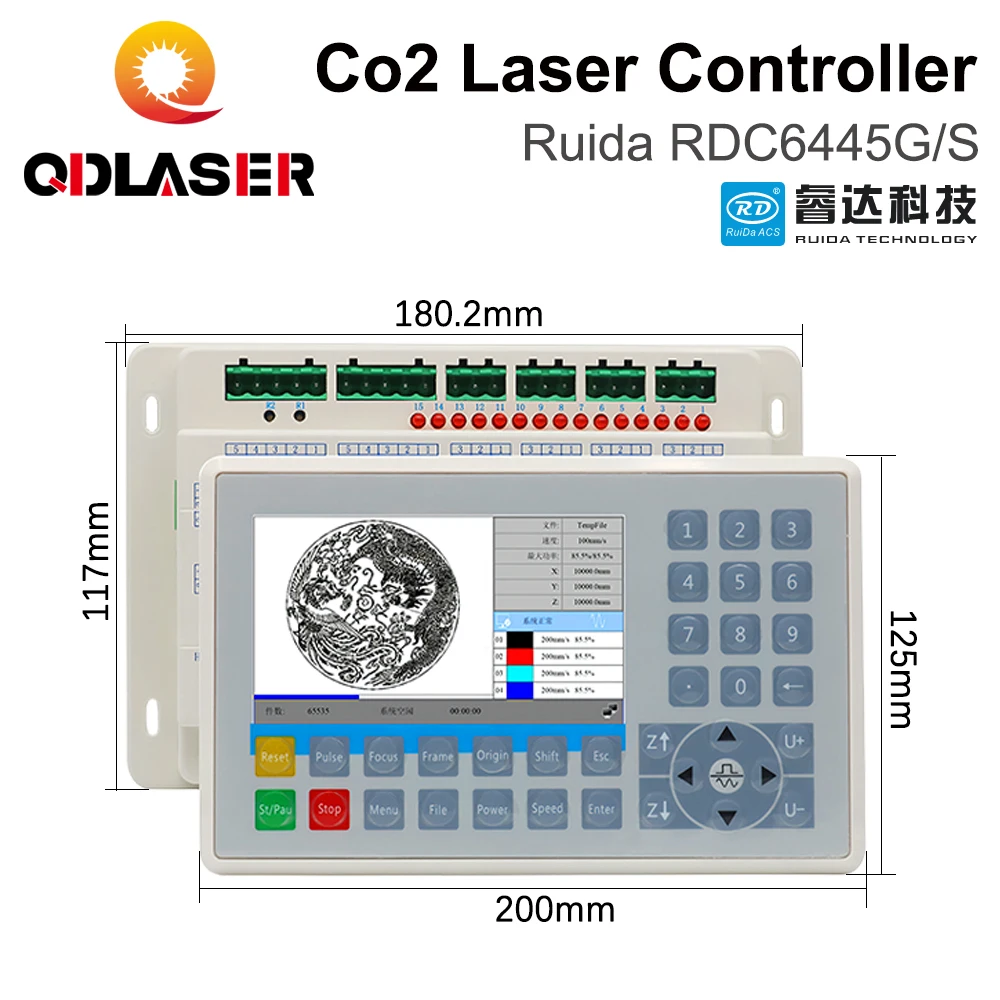 QDLASER Ruida RDC6445 RDC6445G/S Controller for Co2 Laser Engraving Cutting Machine Upgrade RDC6442 RDC6442G Controller