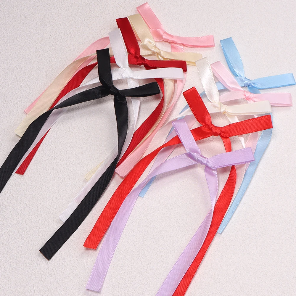 20 Stück/Set, bunte Schleifen aus Band, lange Quasten, süße Polyester-Schleifen für Mädchen, zum Selbermachen von Haarspangen, als Kopfschmuck, Schleifen, Geschenk, Partydekoration. – Detail 5