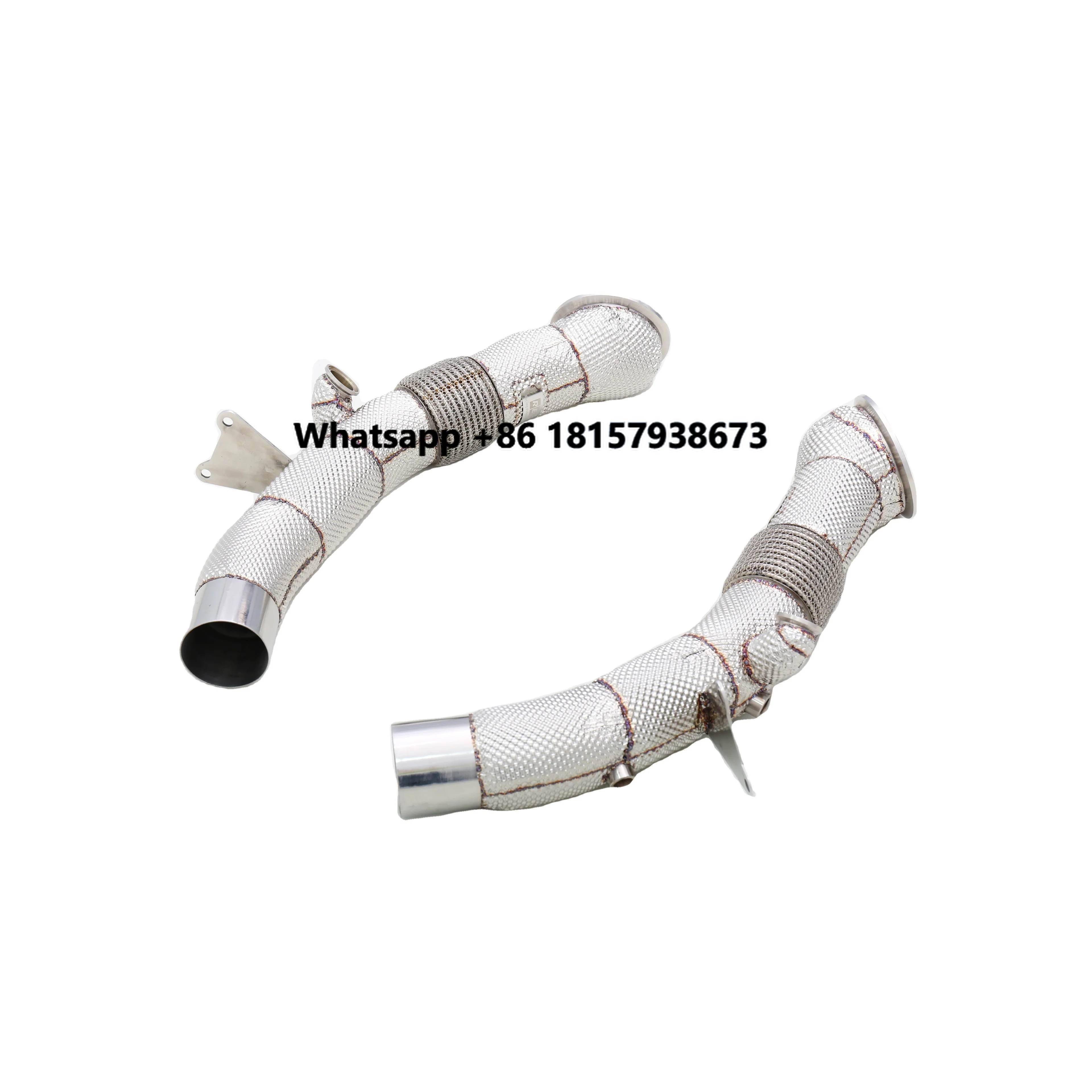 

SF90 Exhaust System with 3.9T V8 Catless Downpipe Stainless Steel Muffler Exhaust Tip Includes Heat Shield for Cars