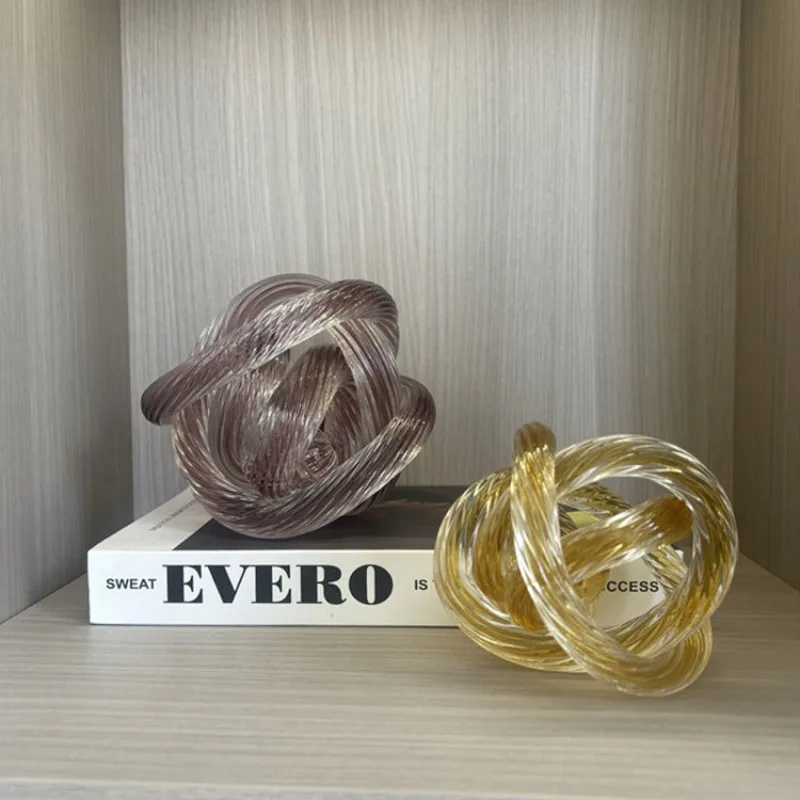 

Modern creative handmade glass hemp ornament, model room wine cabinet, entrance desktop home color decoration