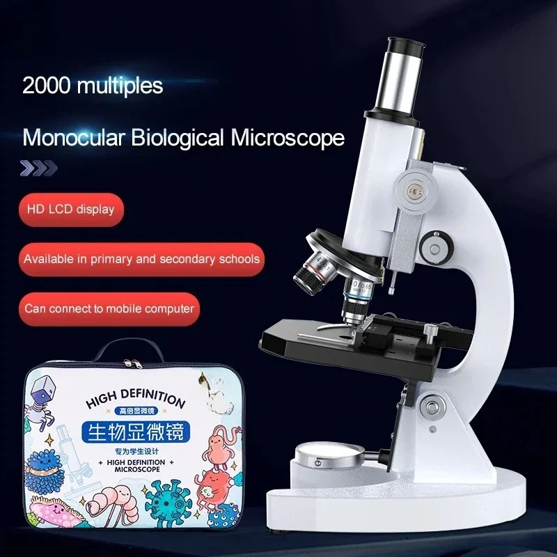 2025 LED 40X 2000X kids laboratory optics biological monocular microscope for students