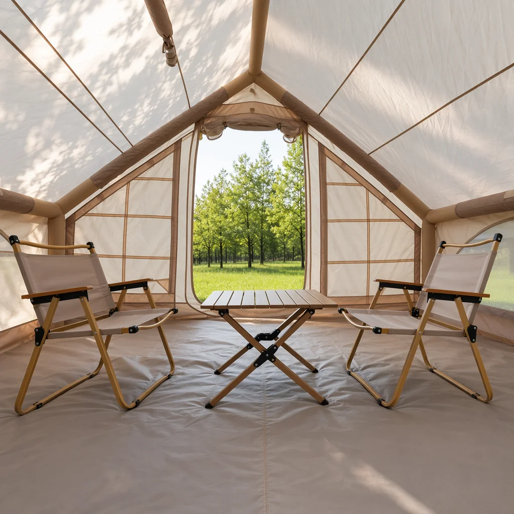 2026 Glamping Inflatable Tent 6.3sqm Entry-Level Single Door 210D Oxford Khaki Air Cabin Simple Assembly Budget Portable Camping