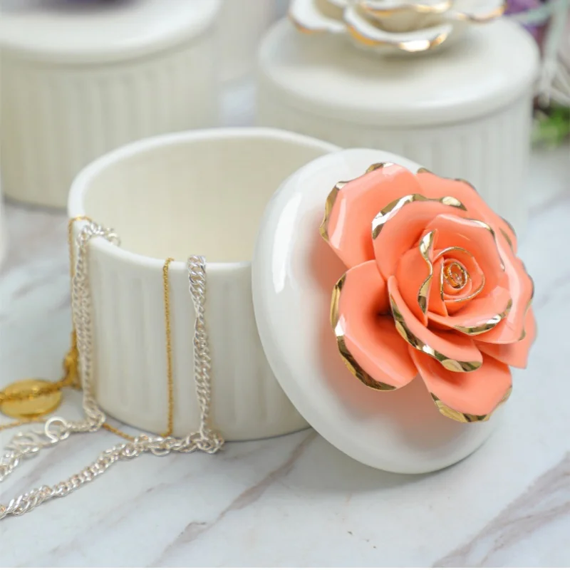 Nordic Ceramic Storage Box Candy Jars With Lid Jewelry Box Tea Pot Kitchen Container Coffee Rganizer Kitchen Storage Tools