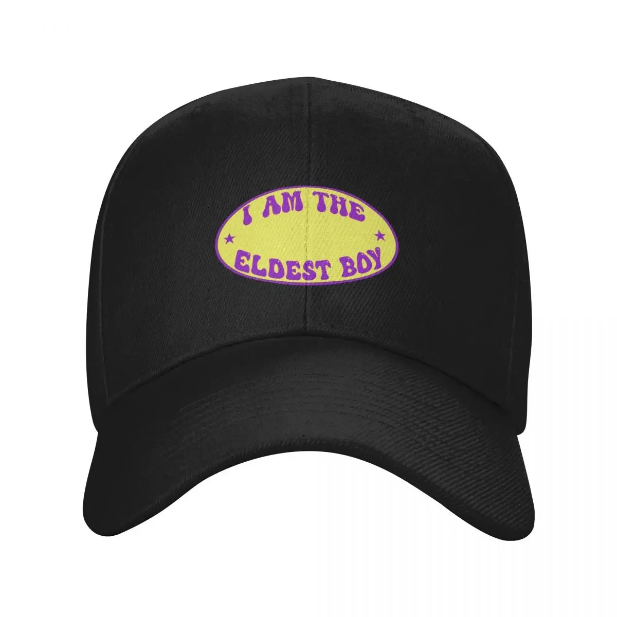 I am the eldest boy (yellow, purple; bubble font) Baseball Cap party Hat Hat Man For The Sun Bobble Hat Streetwear Mens Women's