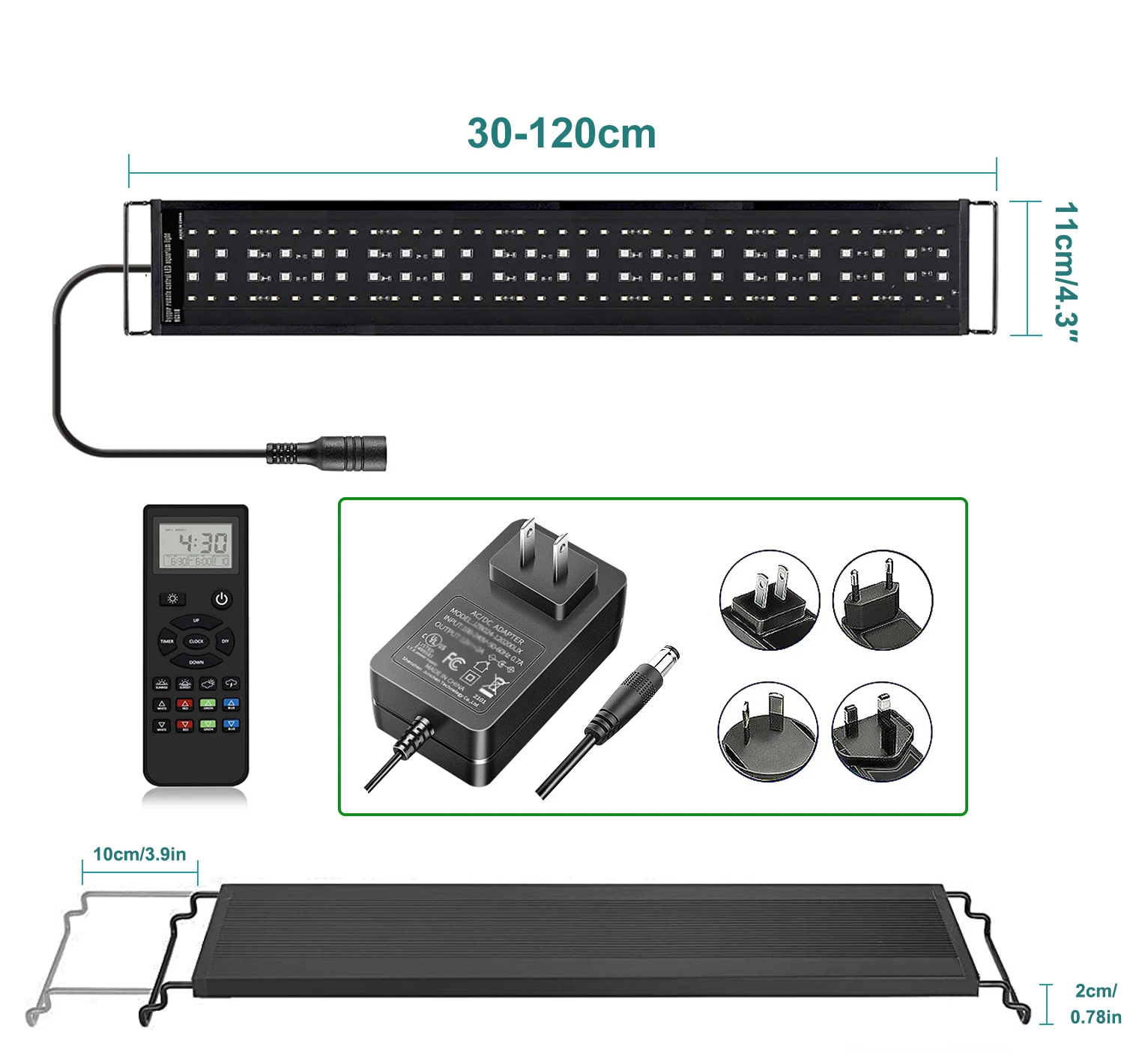 Remote Control 24/7 Smart WRGB Light Emitting Diode Grow Fish Tank Full Spectrum Live Plant Fish Tank 12-55 inches