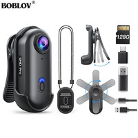 BOBLOV Wearable Cam Mini Body Camera W4 2K 360°Rotatable Clip & Magnetic Clip 2H Recording for Traveling Bike Cameras