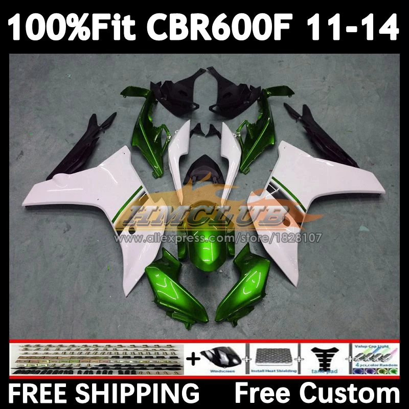 OEM green white Fairing For HONDA CBR 600 F 600F CBR600 F4i 54No.3 CBR600F 11 12 13 14 CBR600F4i 2011 2012 2013 2014 Injection