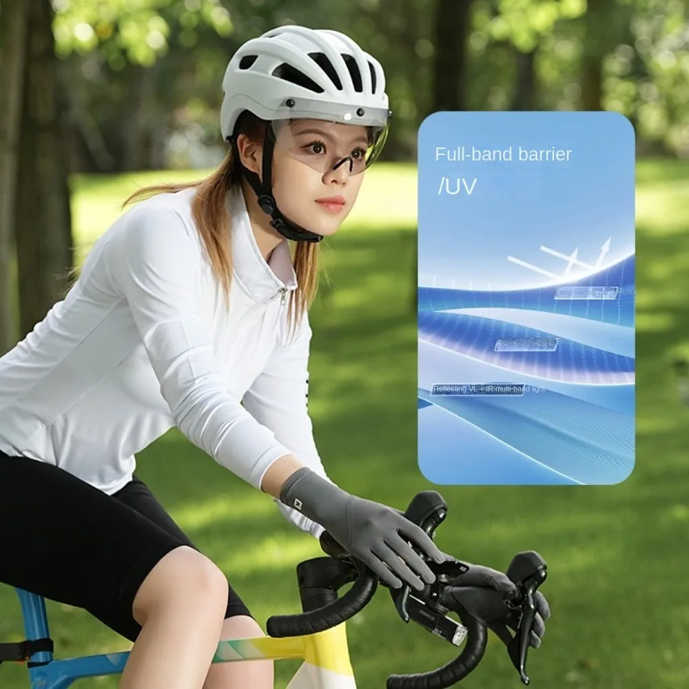 Guanti per protezione solare da donna in seta di ghiaccio Guanti da equitazione per protezione solare antiscivolo anti-UV Guanti da guida estivi traspiranti per touch screen Ragazza