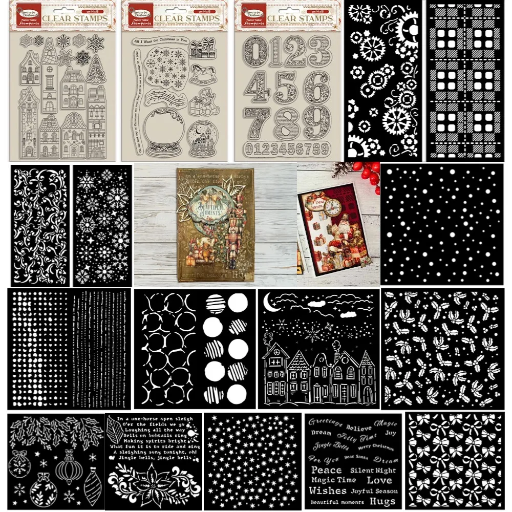 Новинка 2024 г., штампы и трафареты City с изображением снежной сцены, фотография, шаблон для тиснения, поздравительная открытка ручной работы