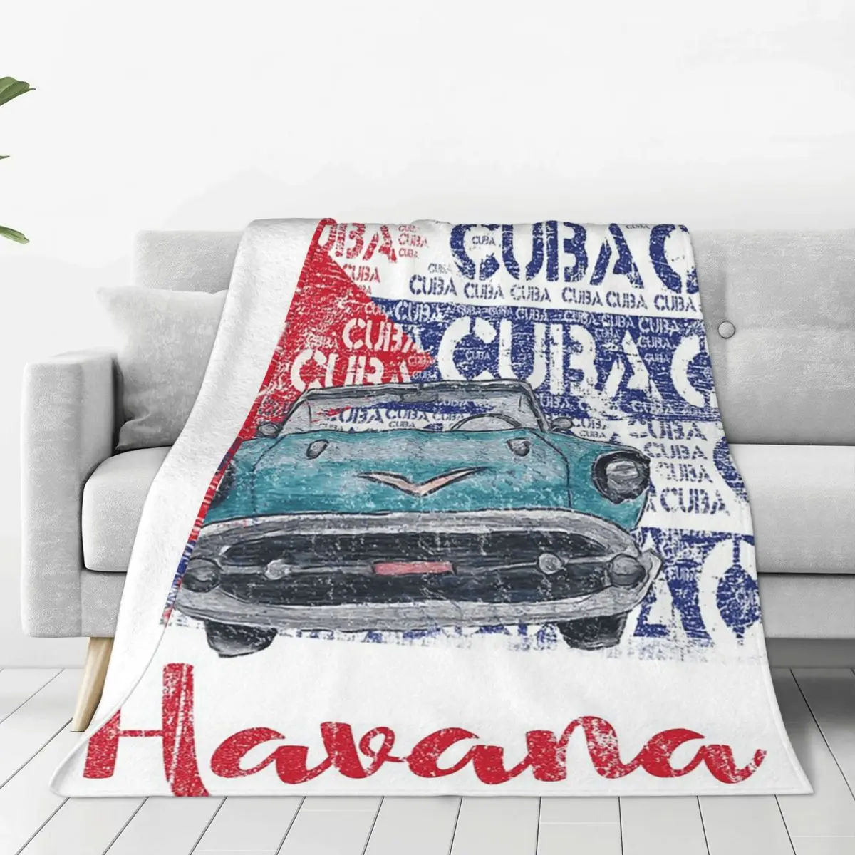 Cuba Cuban Havana Flag Gift Blanket Soft Warm Flannel Throw Blanket Bedding for Bed Living room Picnic Travel Home Couch