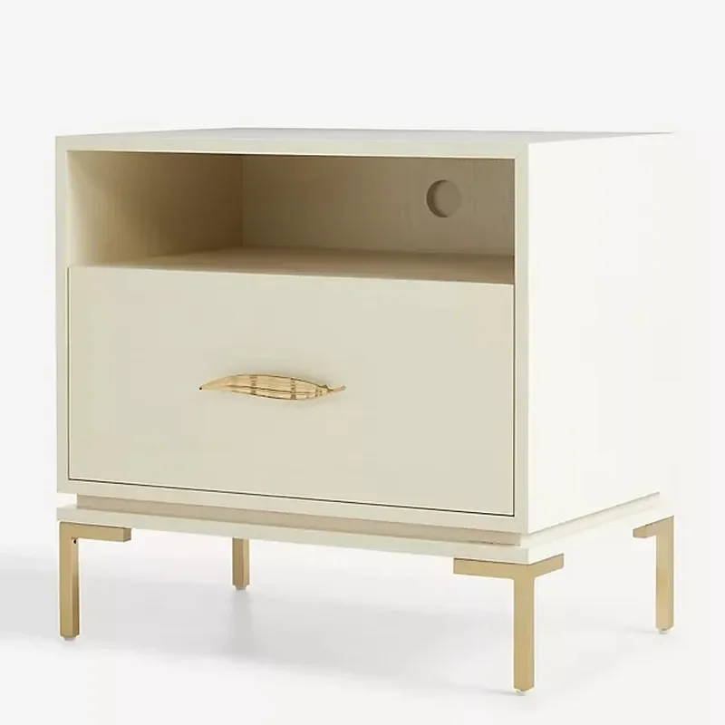 for Modern Simple White Wooden Bedside Table New Custom Wholesale Panel Furniture Factory Direct Sales for Bedroom