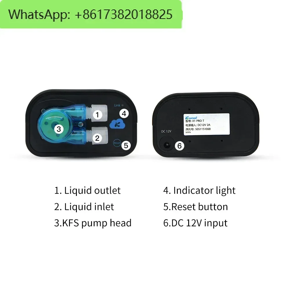X1 PRO T  WiFi Dosing Pump For Aquarium, 70 ml/min,  Adjustable WiFi, 12V, Supporting iOS and Android Controlling