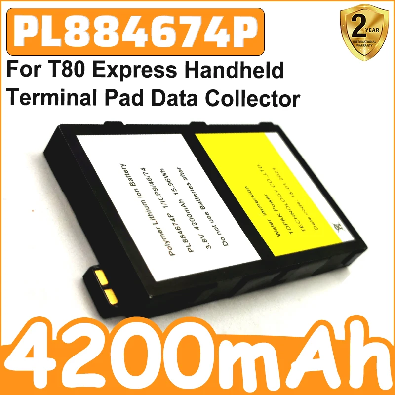 PL884674P Battery 3.8v 4200mAh High-Efficiency Battery for T80 Express Handheld Terminal Pad Data Collector