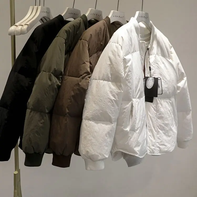 2026 Winter Retro Stand-up Collar Warm Cotton Clothes Women's Loose Baseball Clothes Collar Lazy Wind Bread Clothes Jacket Women
