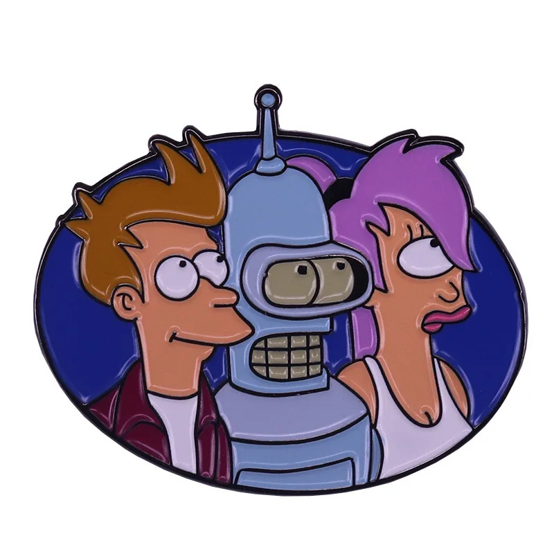 Cartoon Anime Futurama Enamel Pins Philip J. Fry Metal Brooch Badge Fashion Jewellery Backpack Accessory Gifts