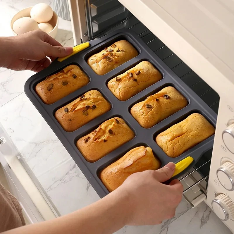 

Baking Mold Silicone Mini Loaf Pan Built-in metal frame Heat Resistant Bread bake Mould Cake Hamburger Tray Kitchen Bakeware
