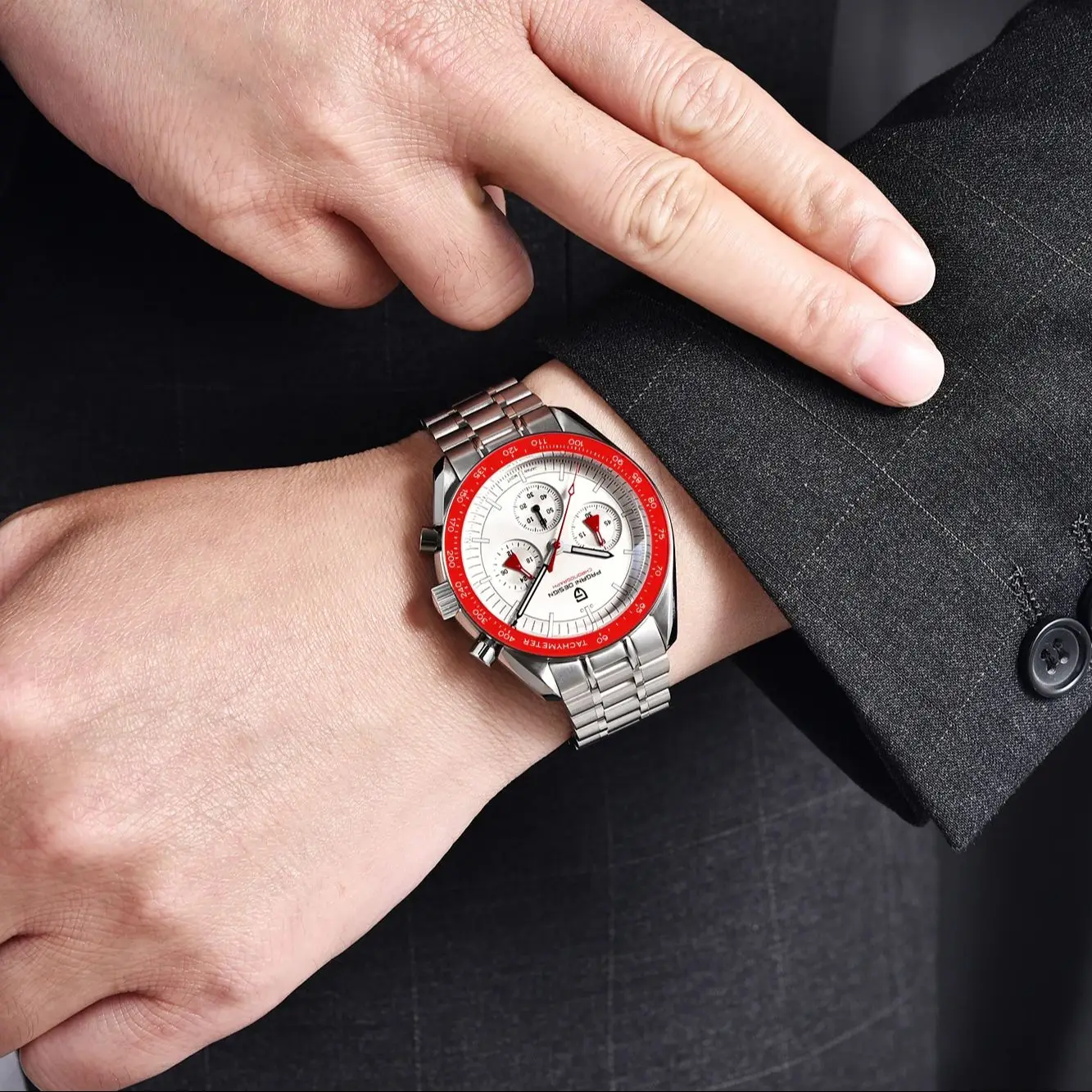 PAGANI DESIGN Meteorite Dial Luxury Quartz Watch for Men Speed Sport Chronograph Waterproof AR Sapphire Crystal Wrist Watch Men