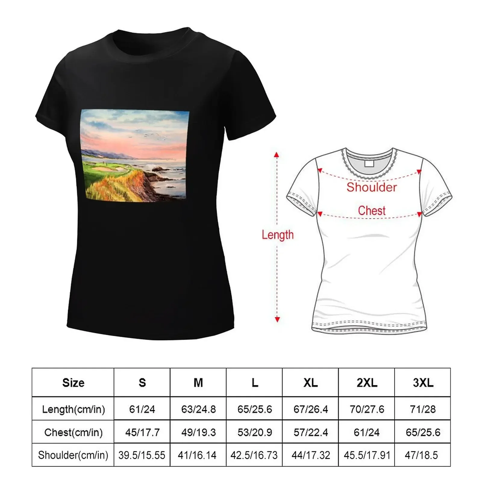 Pebble Beach Golf Course 7th Hole T-shirt funny summer clothes korean fashion fashion woman blouse 2024