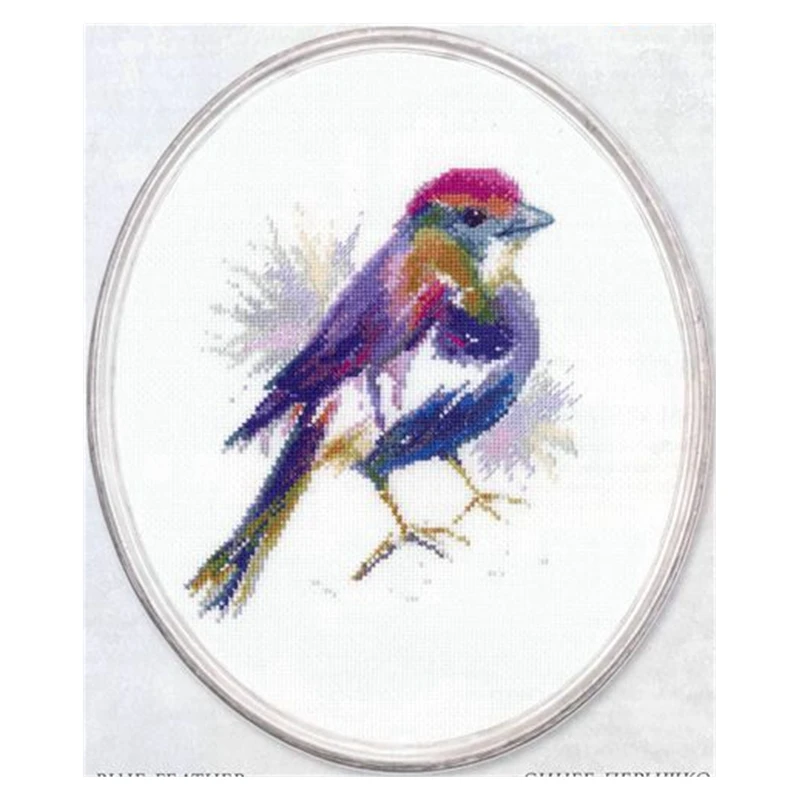 

Cross-stitch kit DIY embroidery kit Optional printed handwork Crosspoint kit saga Blue-feathered bird Animal