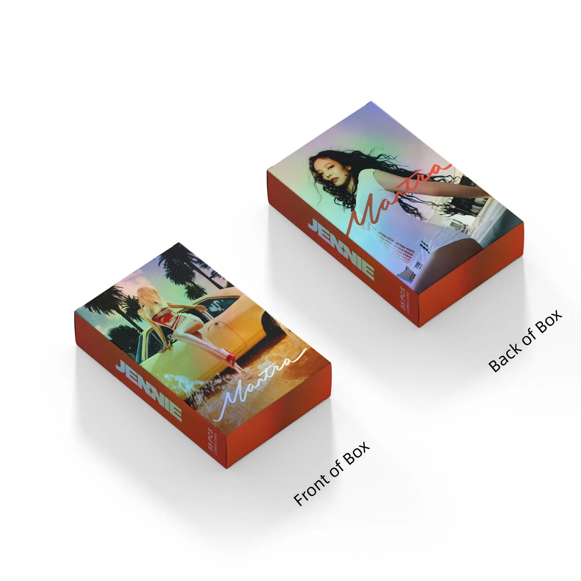 55pcs Kpop JENNIE Laser LOMO Card Album Mantra Fans Collection Photocards Commemorative Double-sided Paper Postcards