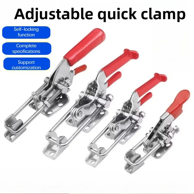 304 Stainless Steel Clamping Fixture Adjustable Locking Clip Hook Clasp Box Clamp Gripping Tool Quick Pressurizer Door Bolt