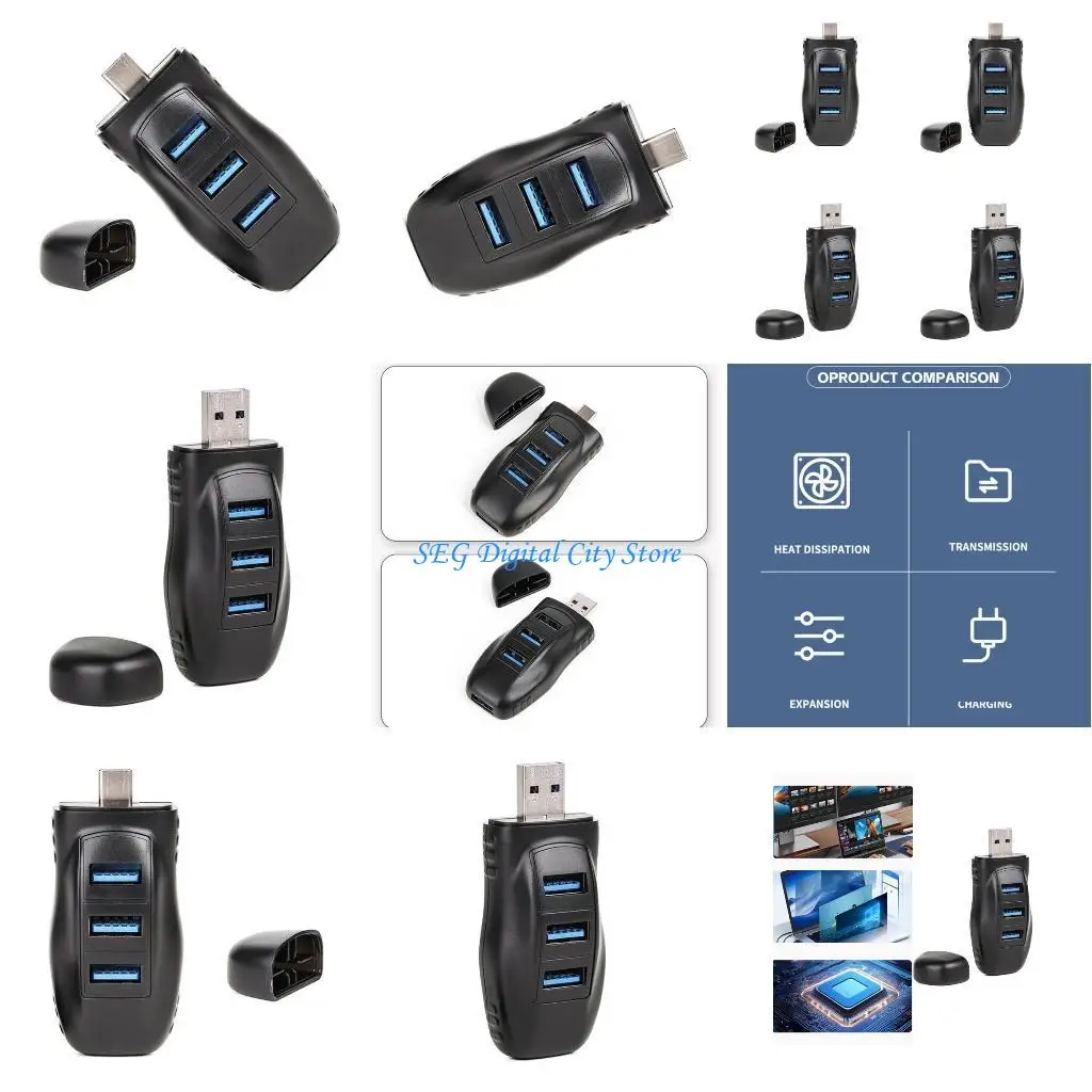 

U75B USB C Hubs USB Splitters for Laptops, PC, Easily Multiple USB Devices