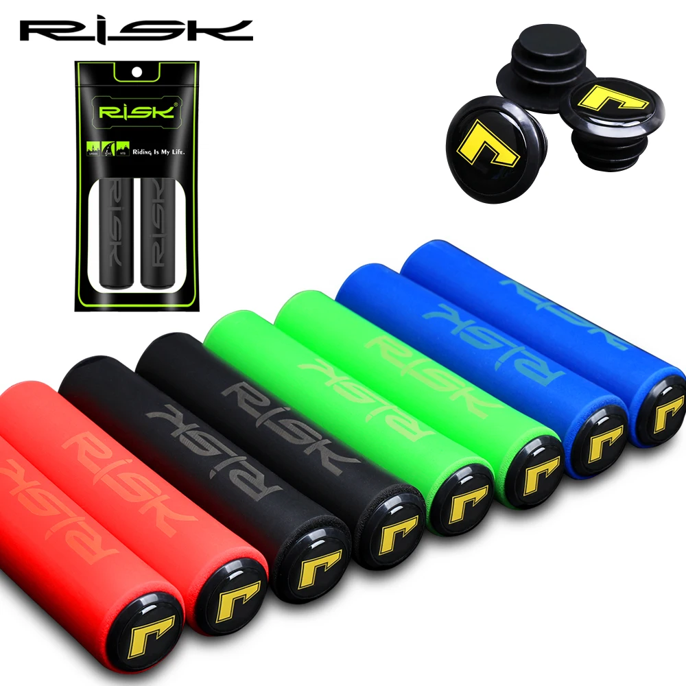 RISK MTB Bike Grips Bicycle Handlebar Grips Ultra-light Anti-skid Soft Silicone Cycling Bike Handle