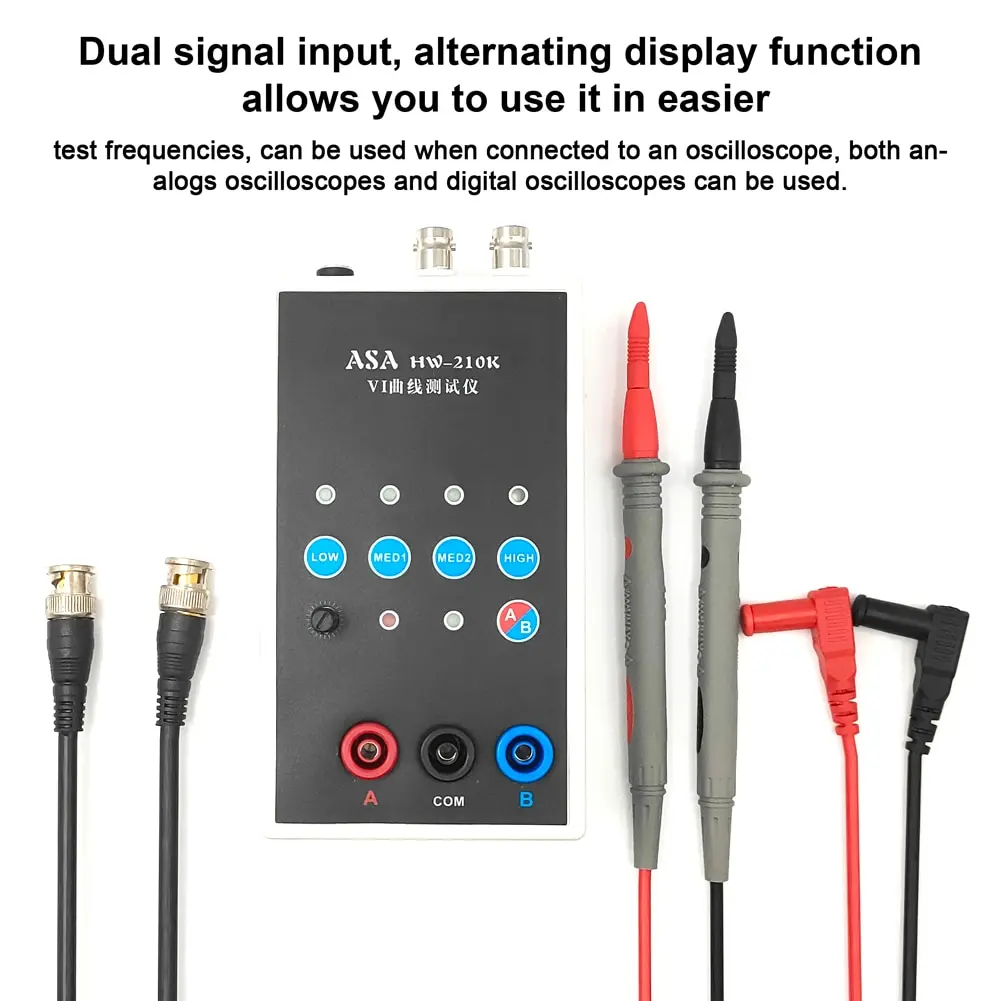 HW-210K Dual-channel VI Curve Tester Handheld Circuit Board Online Detection ASA Tester 4 Gear Frequency Alternating Speed