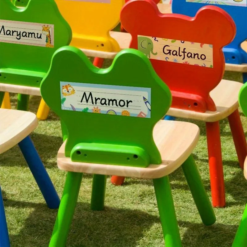 

25 Sheets Self-adhesive Name Tag Label Sticker In 5 Styles For Whiteboards Locker Fridge School Office Home