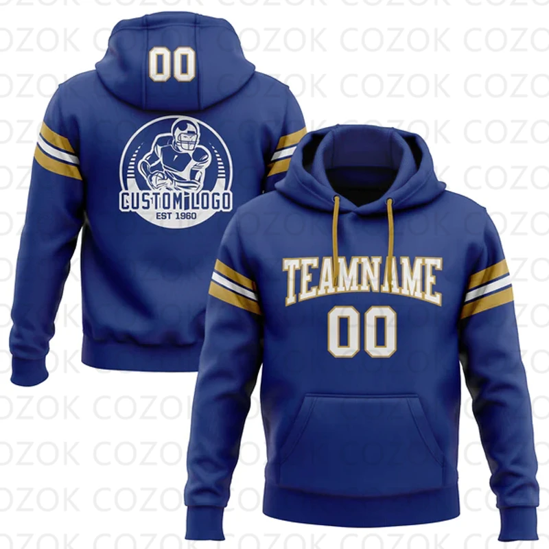 Customized Hoodie Dark Blue Yellow Color Jersey 3D Printed  Unisex Pullovers Hoodie Casual Sweatshirts
