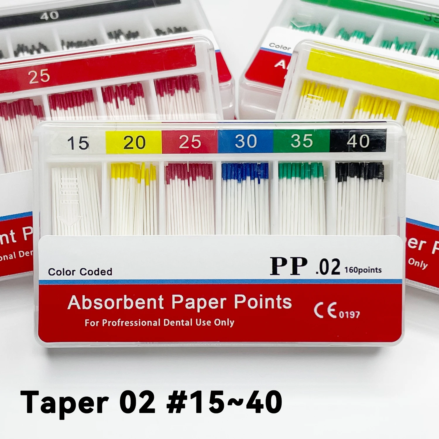 PP Taper 02 15#-40# Dental Absorbent Paper Points Mixed Size Root Canal Endodontic Paper Tips Dentistry  Treatme Materials