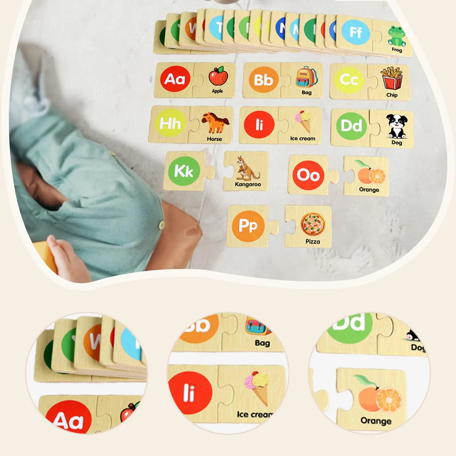 

Wooden Alphabet Puzzles Matching Game for Kindergarten Kids Boys Girls