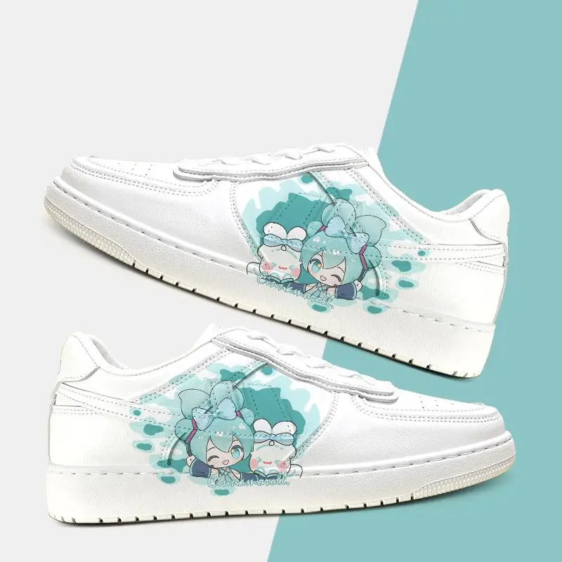 

Anime Cartoon Hatsune Miku Men's and Women's Versatile Board Shoes New Outdoor Sports White Shoes for Spring and Summer