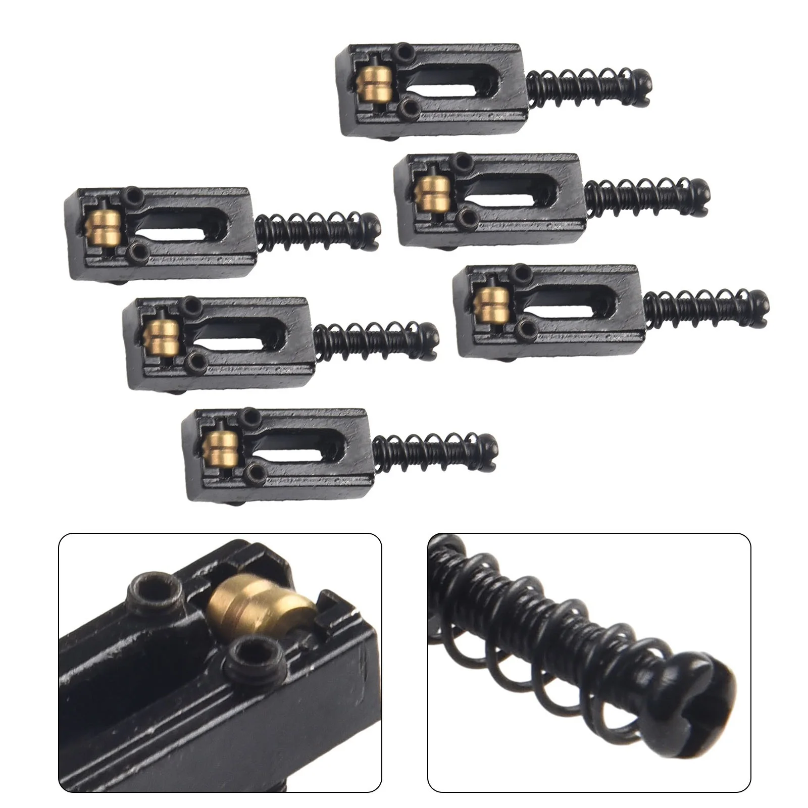 6pcs Set Zinc Alloy Roller Bridge Saddles Prevents String Breakage Enhances Tone 22.2x10.5mm Electric Guitar Accessories