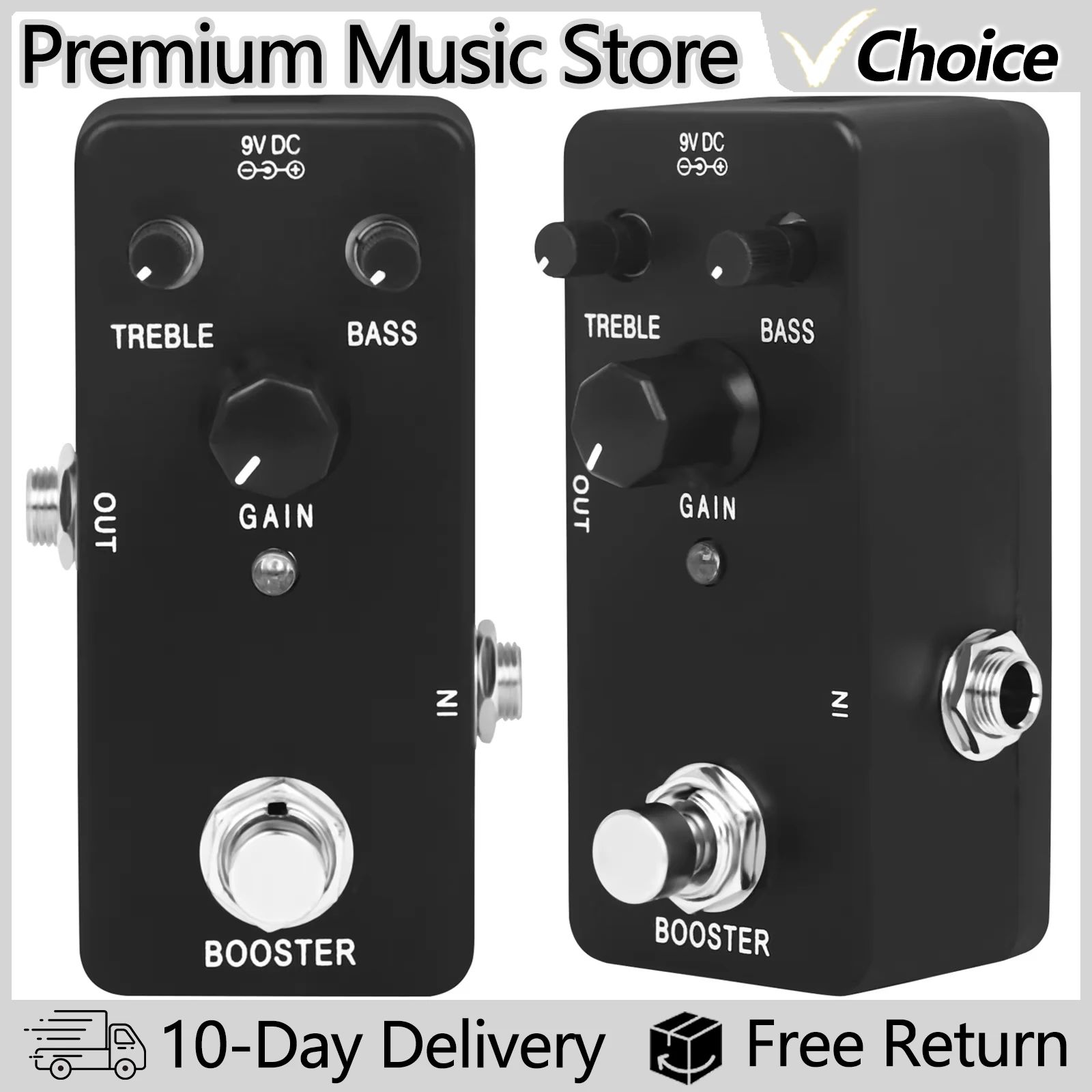 Elektrische Gitarre Effekt Pedal PURE BOOSTER Effektor Gitarre Pedal ABS Shell Gain Wirkung True Bypass Gitarre Zubehör Teile
