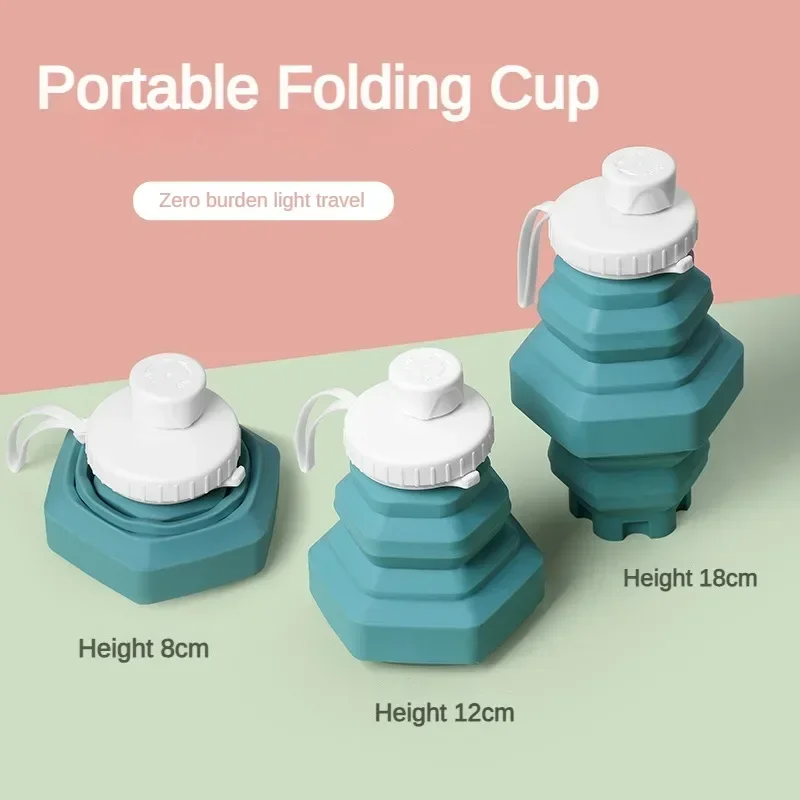 Portable Silicone Water Bottle Retractable Folding Coffee Cups Outdoor Travel Tools Collapsible Creative Sport Bottles