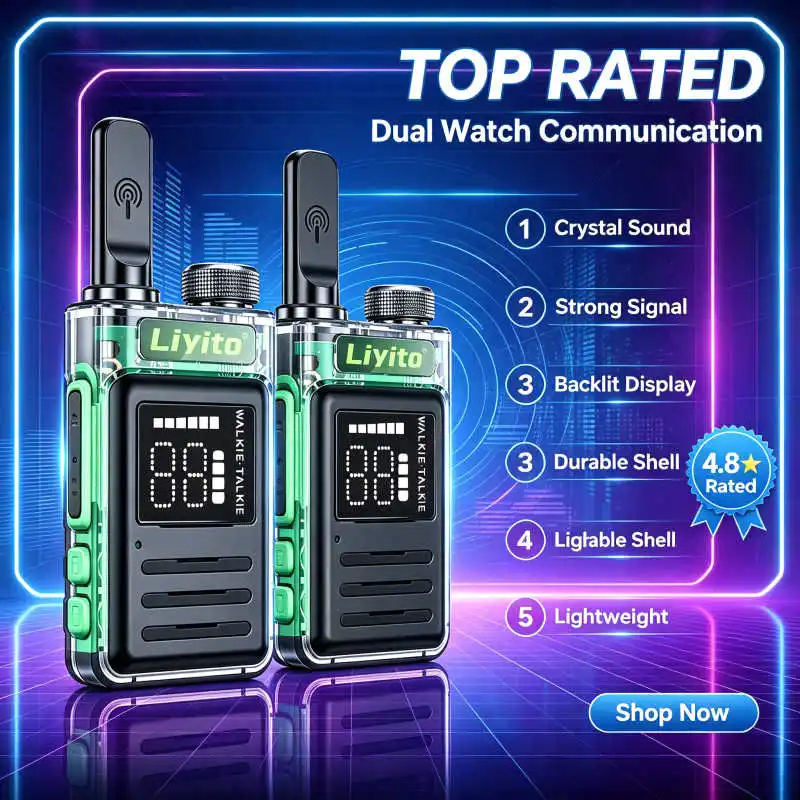 Two Way Radios Rechargeable 4600 mAh Battery Long Range Walkie Talkie for Adults 16 Channel Handheld Radio for Camping Hiking