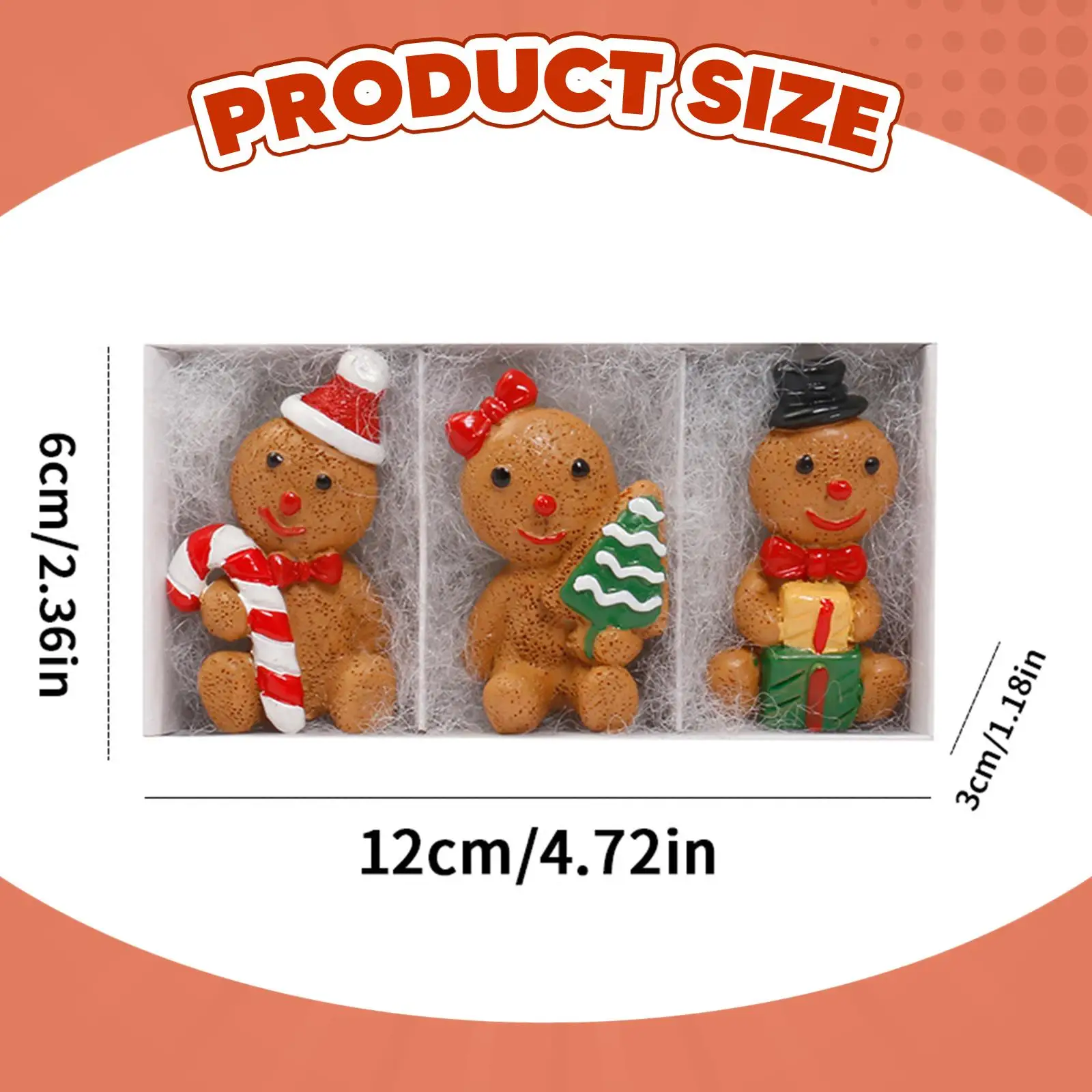 3 قطع من تماثيل خبز الزنجبيل لتزيين عيد الميلاد لغرفة نوم طاولة العطلات