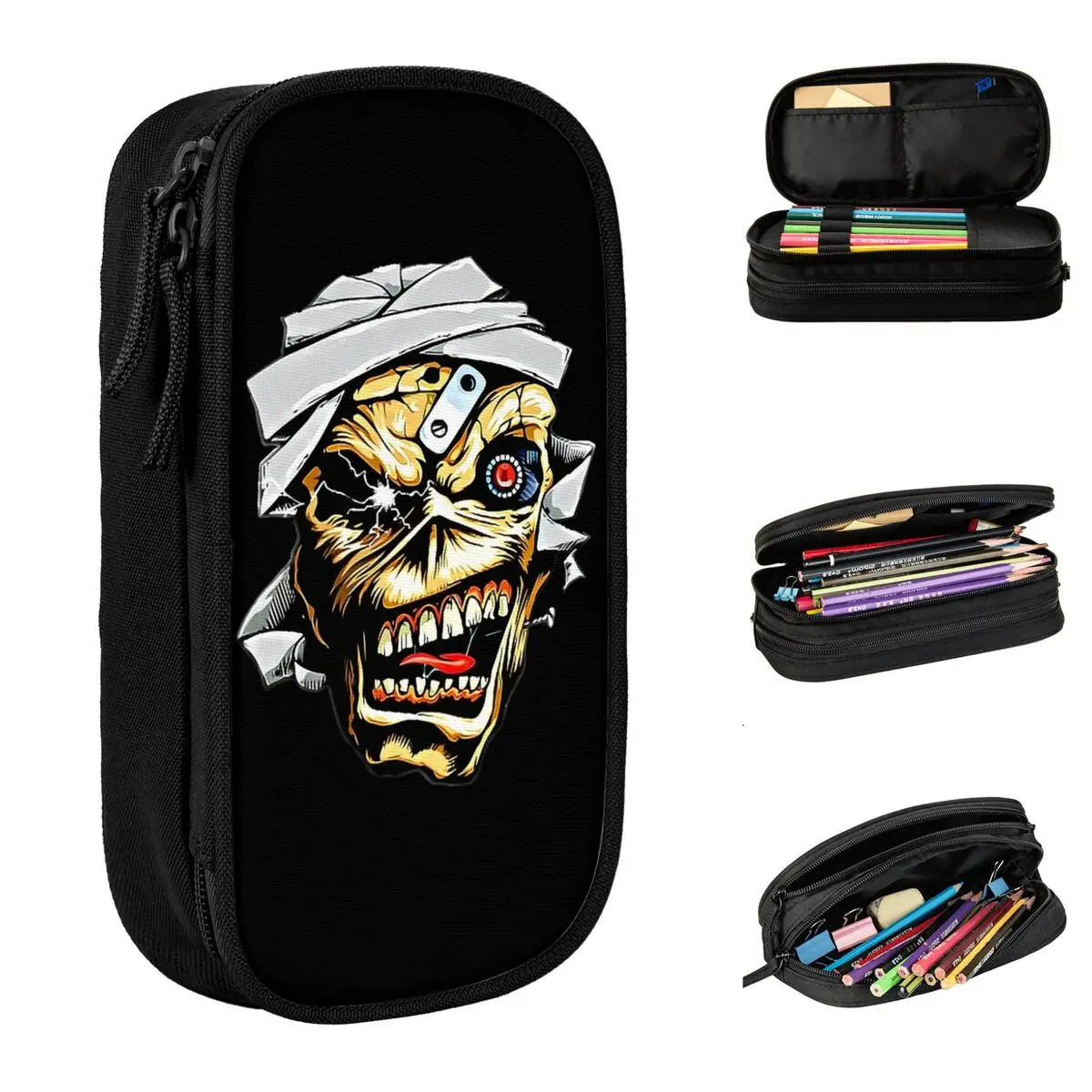 Ironmaiden Music Pencil Case Classic Heavy Metal Rock Rap Pen Holder Bags Girl Boy  Students School Cosmetic Pencil Pouch