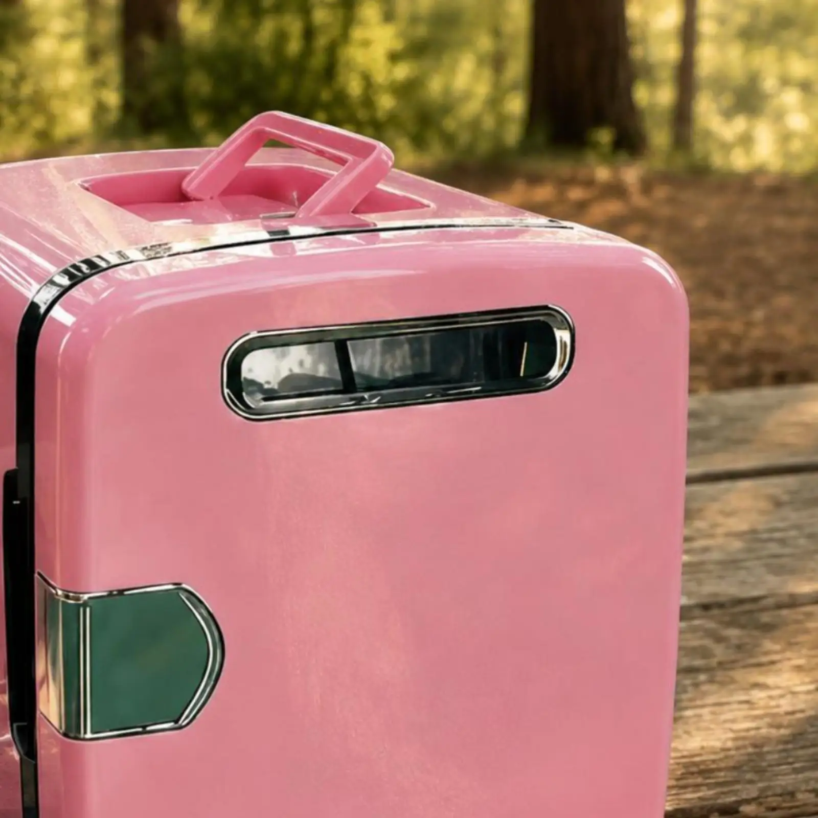 Portable Mini Refrigerator Recessed Handle Small Appliance Glossy Finish