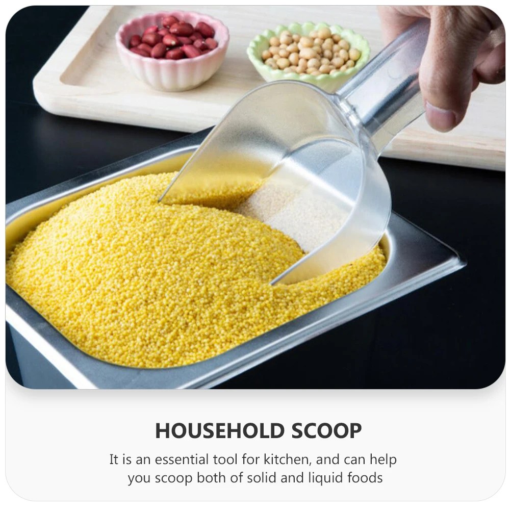 Pala transparente para comida, herramienta de cocina multiusos para harina de arroz, cubitos de hielo, restaurante, postre, Bar, cuchara transparente, congelador, 6 uds.