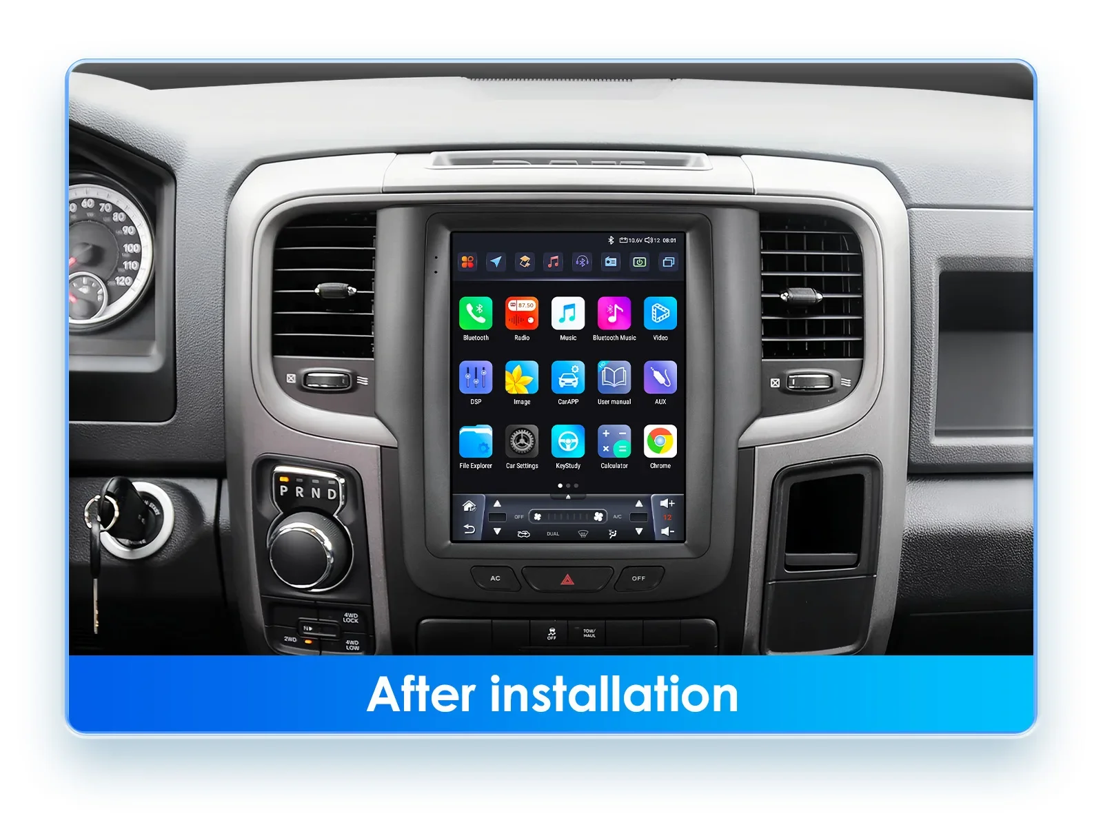 Hizpo 9,7 Autoradio für Dodge RAM 1500 2500 3500 2013–2018, automatisches Handbuch, AC-Multimedia, Android, Auto, GPS, WLAN, FM, RDS, Autoradio AI – Detail 7