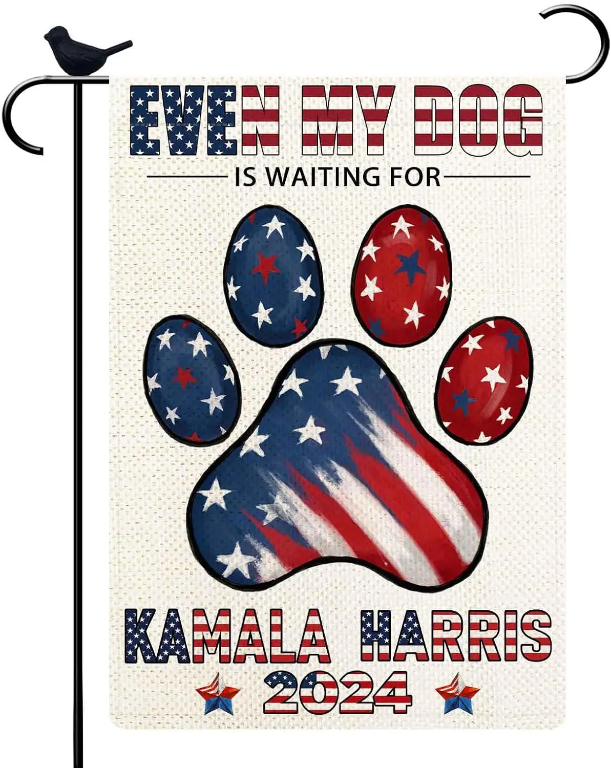 Pet Paw Kamala Harris 2024 Flags,Even my dog is waiting for Kamala Harris 2024 Small Garden Flags 12x18 Double Sided Banner Outd