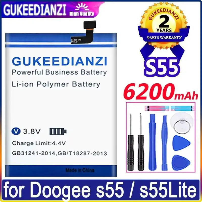 

Легкий аккумулятор для мобильного телефона Doogee S55 Lite, длительный срок службы 6200 мАч