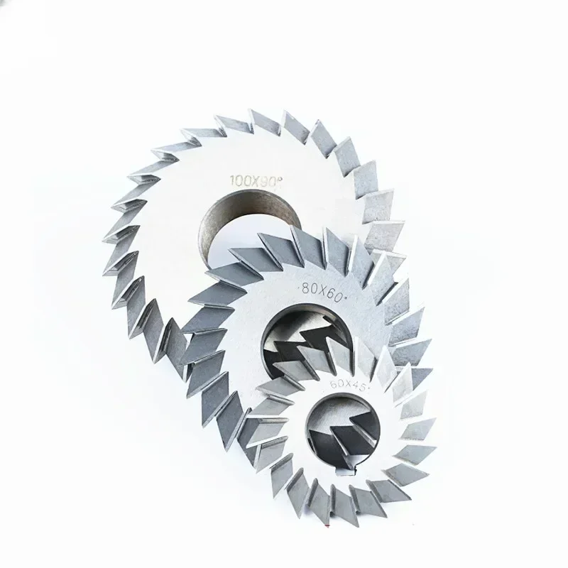 Hss End Mills White Steel V - Double Angle Milling Cutter 30 / 45 / 90 / 60 Degree 60mm - 100mm Helical Gear For Machine