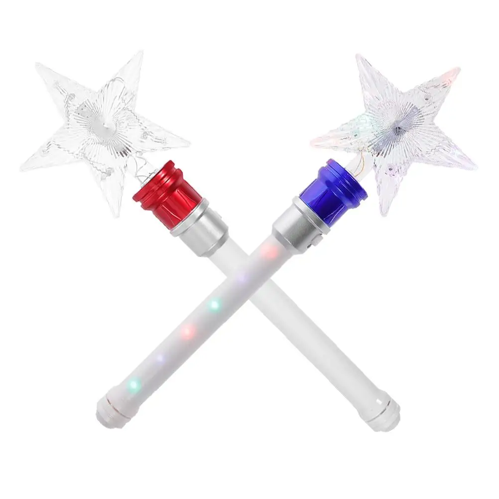 

2Pcs Glowing Star Light up Kids Sticks Spinning Glitter Flash Bright LED Party Concert Atmosphere