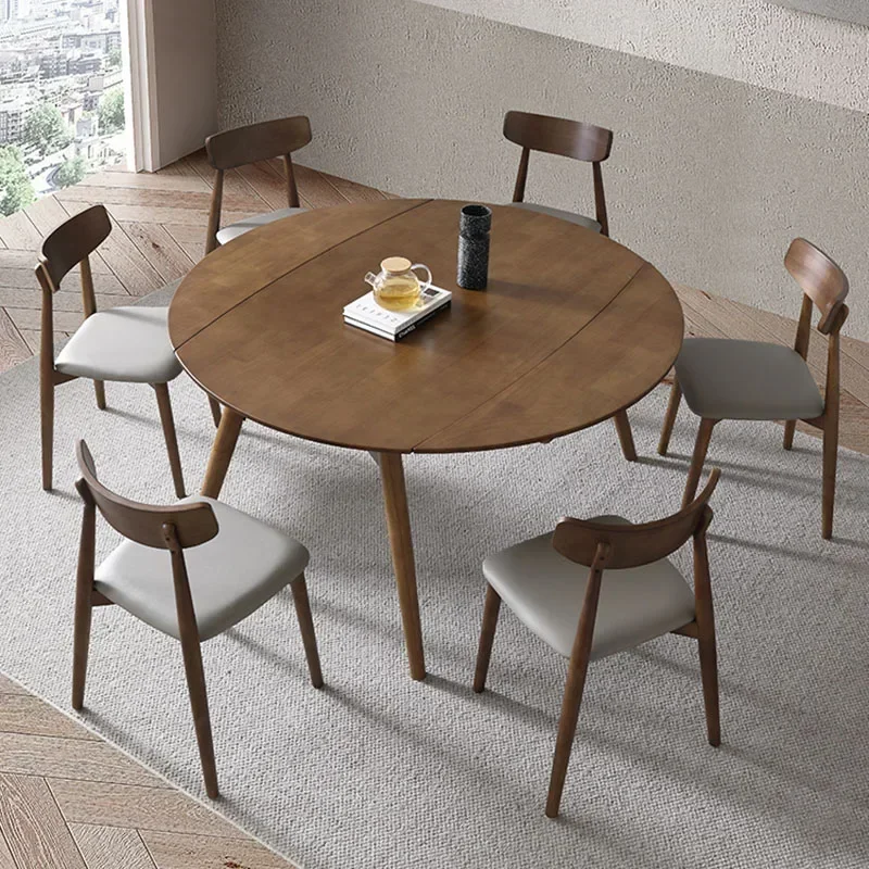 

Design Minimalist Dining Table Wooden Living Portable Relaxing Dining Table Waterproof Round Mesas De Jantar Kitchen Furniture